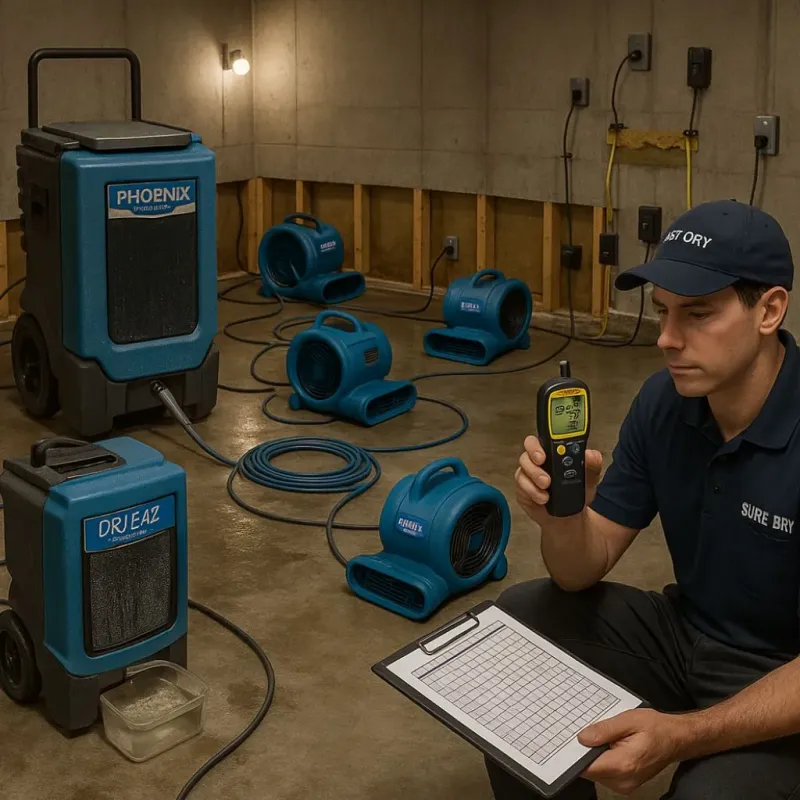 Structural Drying and Dehumidification process in Hopwood, PA